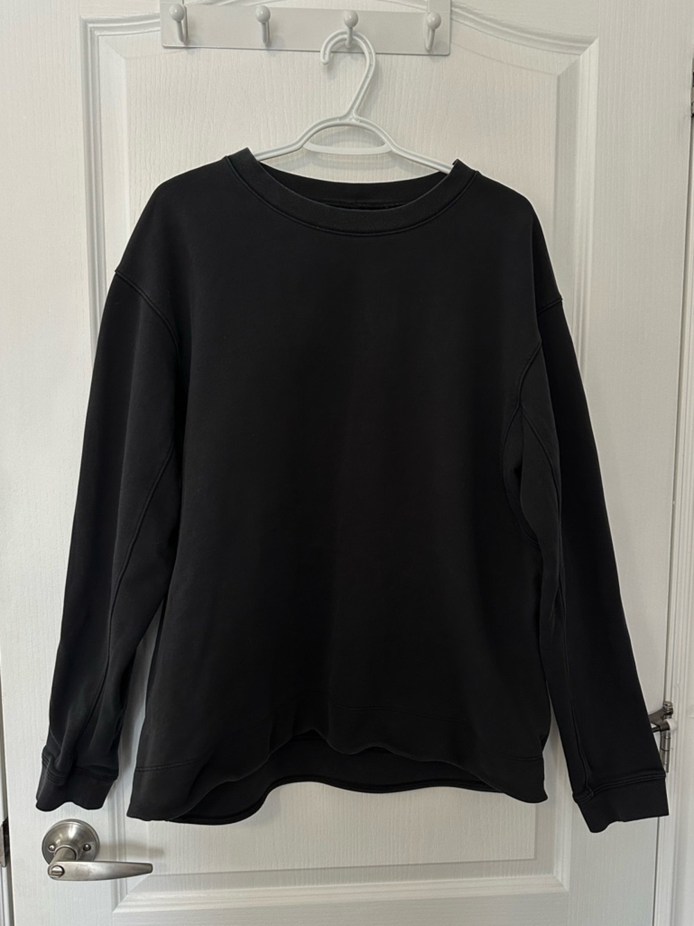 Lululemon Men Cinch French Terry Oversized Black Long Sleeve Crewneck Sweatshirt